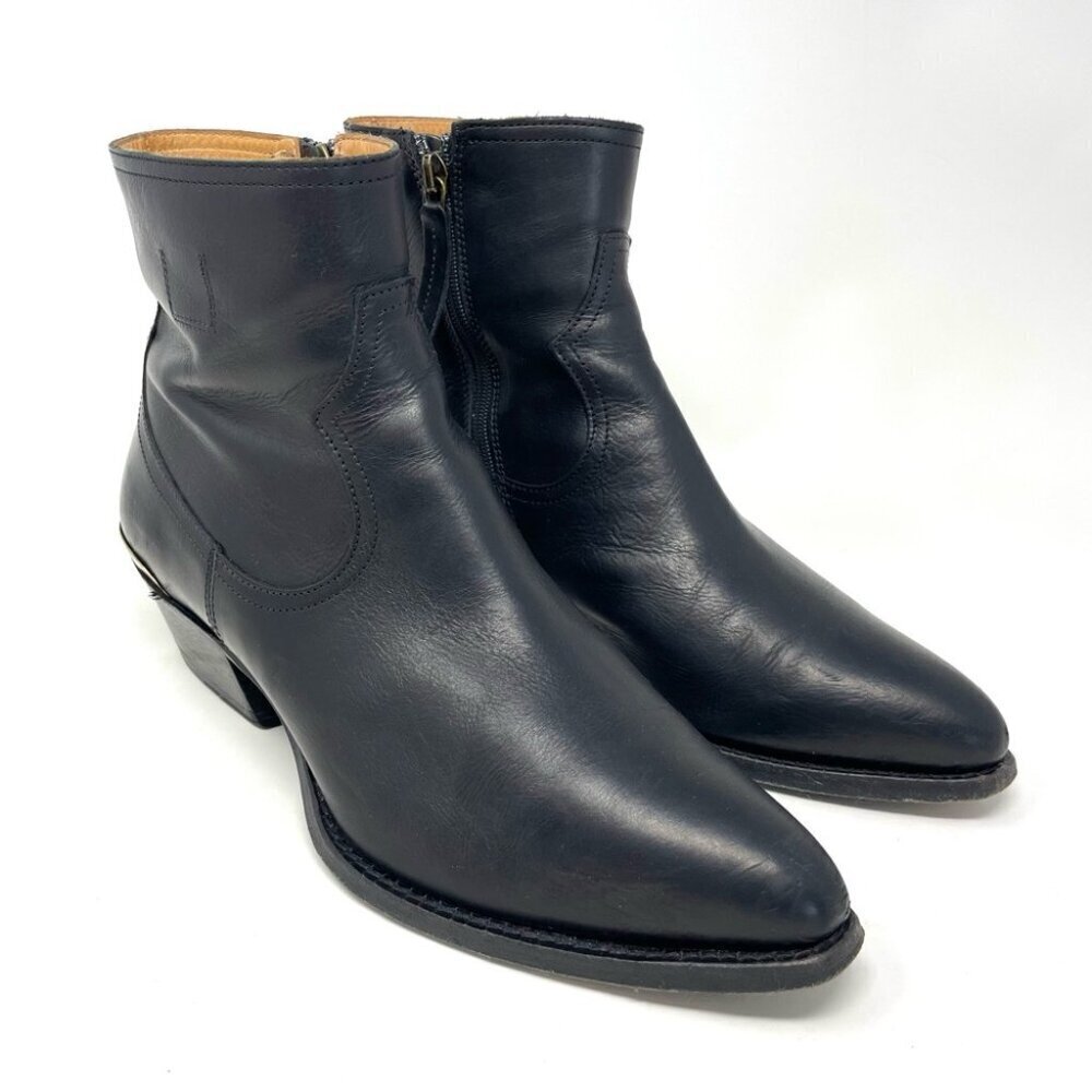 * Buttero Black Leather Western Boots Made in Italy Size 39 - Picture 2 of 13